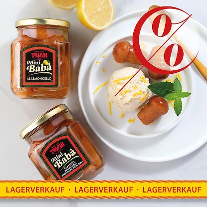 Lagerverkauf italienische Mini-Bab&agrave; mit Limoncello &ndash; Dessertspezialit&auml;t mit Zitroneneis und Rabattaktion
