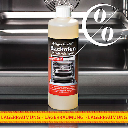 Rabattierter Backofen-Kraftreiniger f&uuml;r gr&uuml;ndliche Reinigung von Ofen und Backblechen bei Lagerr&auml;umung