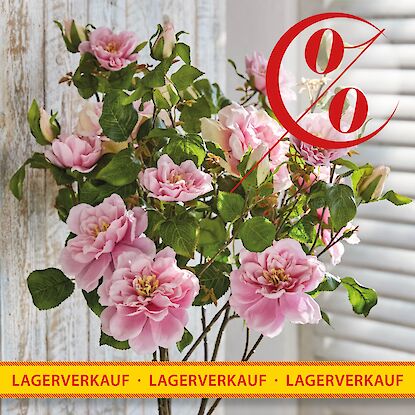 Lagerverkauf Kunstblumen mit rosa Rosenbl&uuml;ten &ndash; dekorativer Blumenstrau&szlig; f&uuml;r Wohnr&auml;ume und Tischdekoration