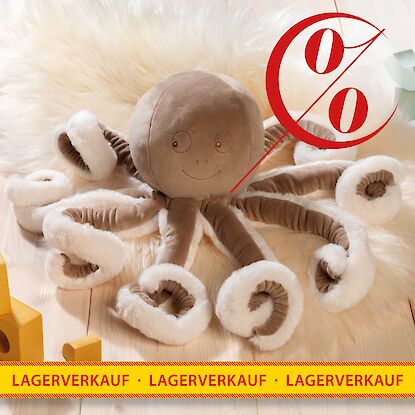 Lagerverkauf Kuscheltier Oktopus f&uuml;r Kinder &ndash; weiches Pl&uuml;schtier mit langen Tentakeln zum Spielen und Kuscheln