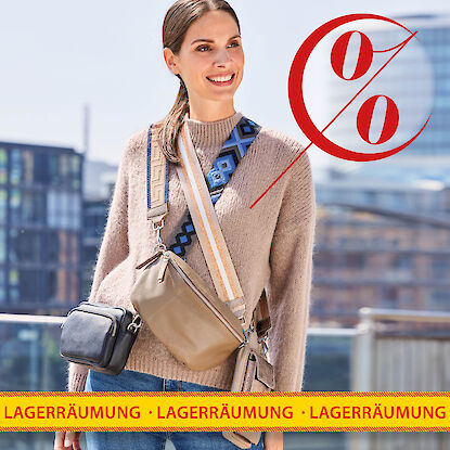Rabattierte Damenhandtaschen mit breiten Trageriemen bei urbaner Lagerr&auml;umung