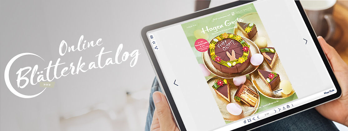 Hagen Grote und Julia Grote Bl&auml;tterkatalog auf Tablet