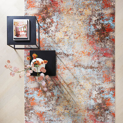 Moderner Teppich in Multicolor mit abstraktem Muster