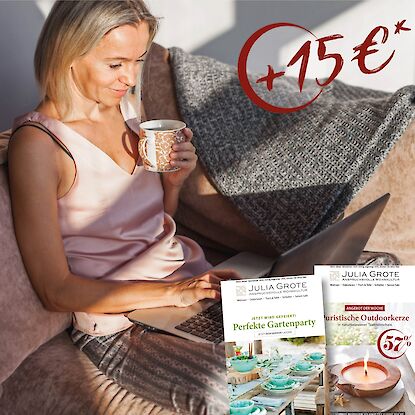 Julia Grote Newsletter-Angebot mit 15 € Gutschein für stilvolle Wohnkultur.