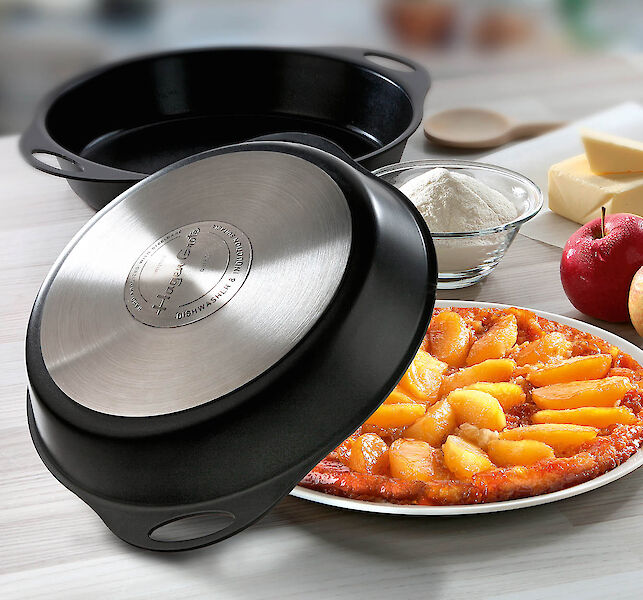 Hagen Grote Aluguss-Tarteform mit Edelstahlboden – perfekt für Tarte Tatin und andere Kuchen